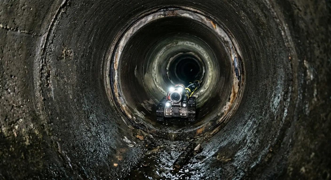 Robotic sewer camera inspecting pipe interior for Sewer Line Repair in Lake Worth Beach